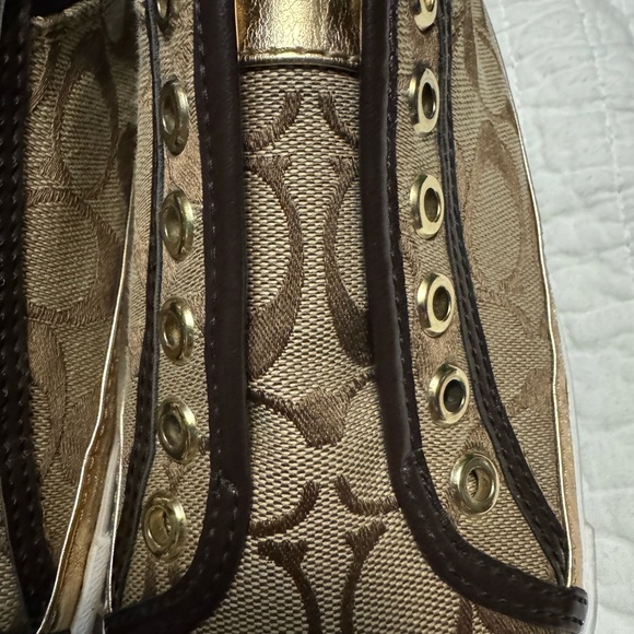 Coach sneakers metallic gold detailing in size 7 - Picture 5 of 9